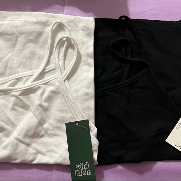 Black and white knit camis from Wild Fable in size 1X. - Picture 3 of 5